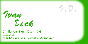 ivan dick business card